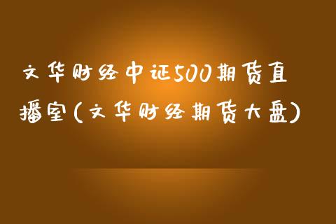 文华财经中证500期货直播室(文华财经期货大盘)_https://www.mfrzs.com_恒生指数开户_第1张